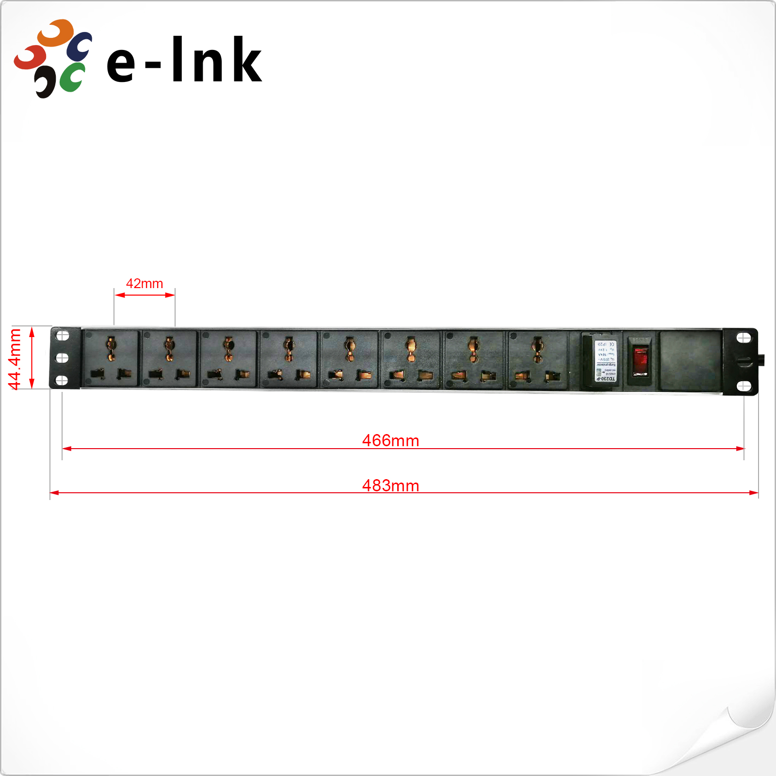 PDU защиты от перенапряжения 19 дюймов кладет блок на полку 8 гаван 85V Distrbution силы – 265V