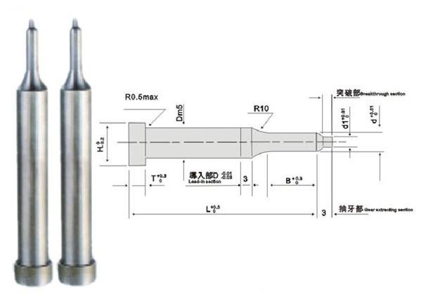 Stainless Steel Die Punch Pins SKH40 HRC 60 PVD Coating Non-Standard
