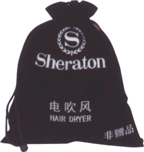 Гостиница материала бархата изготовленная на заказ кладет сумки в мешки фена для волос для гостиниц с Drawstring