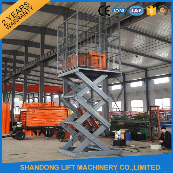 1T 3M Electric Cargo Lift / Hydraulic Scissor Lift 1000kg Lift Capacity