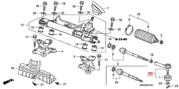 RE4 2WD 4WD Front Outer Tie Rod End 53540 SWA A01 Honda CRV Suspension Parts