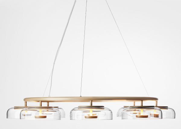 Modern Simple  Indoor Led Bedside Hotel  Gold Small Glass Pendant Lamp