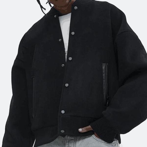                  Hot Selling Custom Cool Style Fleece Winter Baseball Bomber Leather Varsity Jackets for Men             