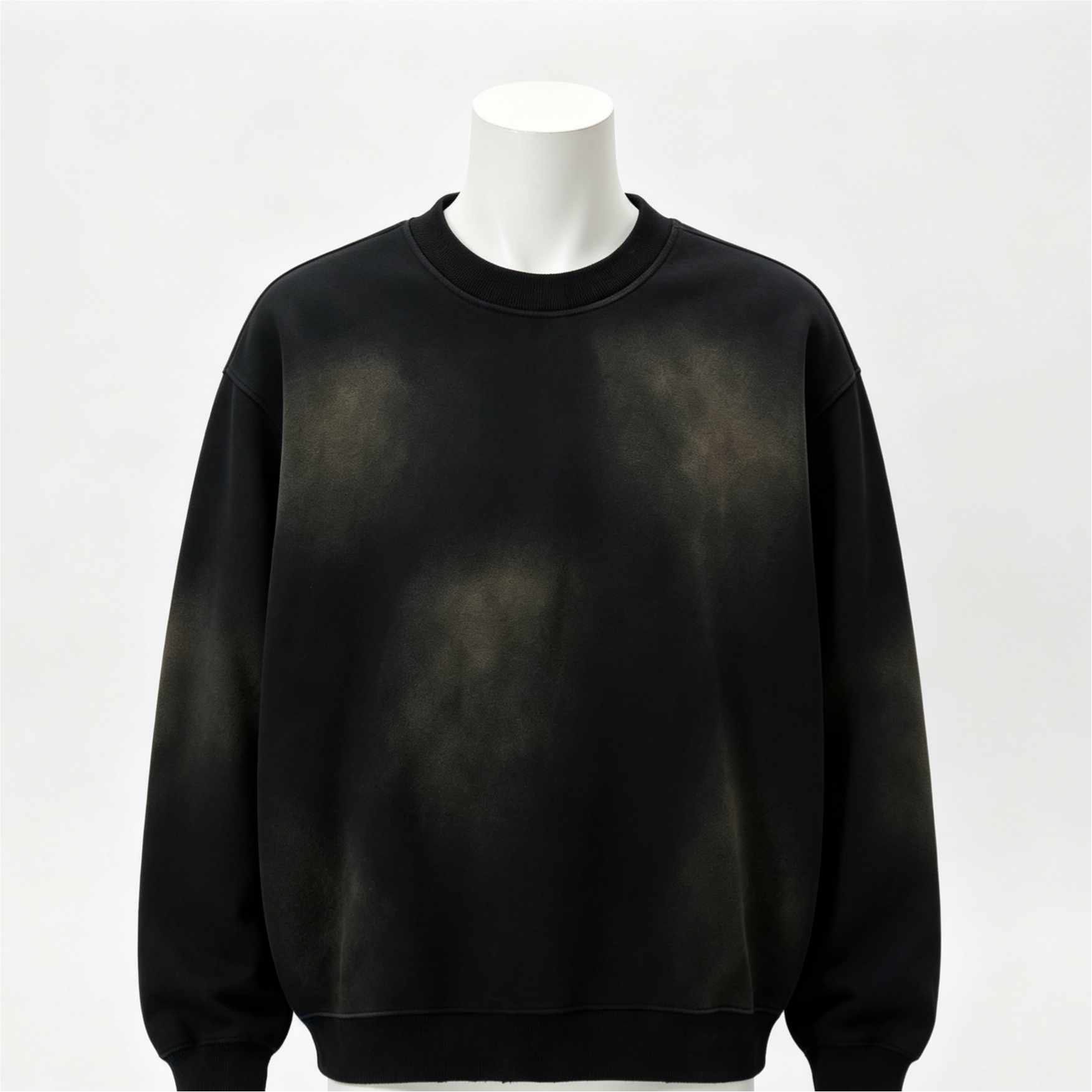 Loose Fleece Lined Hoodie Permanganate Washed Crew Neck Streetwear 351GSM - 400GSM