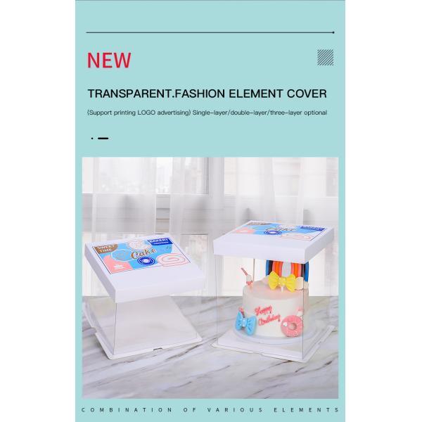 4-14 дюймовая упаковка свадебного торта с прозрачным окном и самостоятельно устанавливаемыми коробками