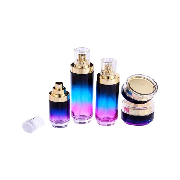 40ml Pump Bottle Glass Cosmetic Packaging Gradient Purple Color