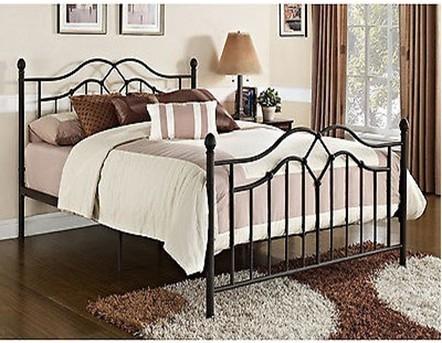 Glossy Finish Black Iron Platform Bed , Black Pipe Bed Frame Tools Free Assembly