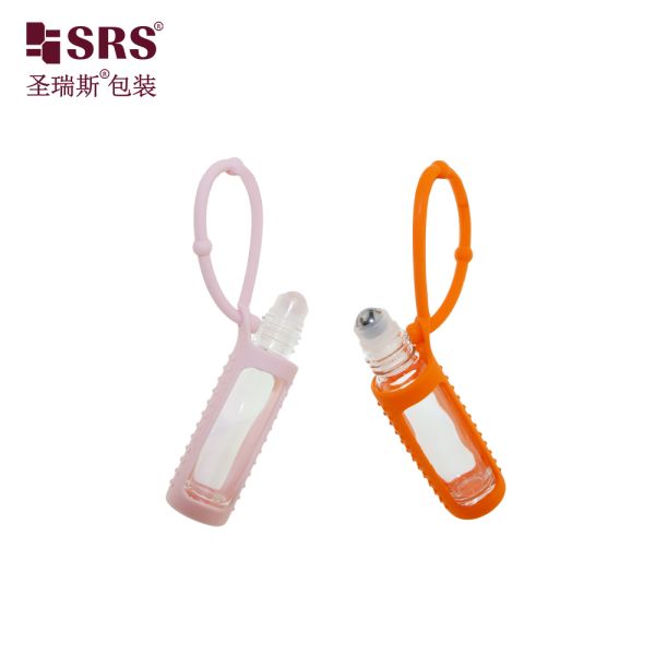 BLPM-10ML Thick Wall Clear Glass Roll On Bottle With Silicone Cover For Perfume Oil