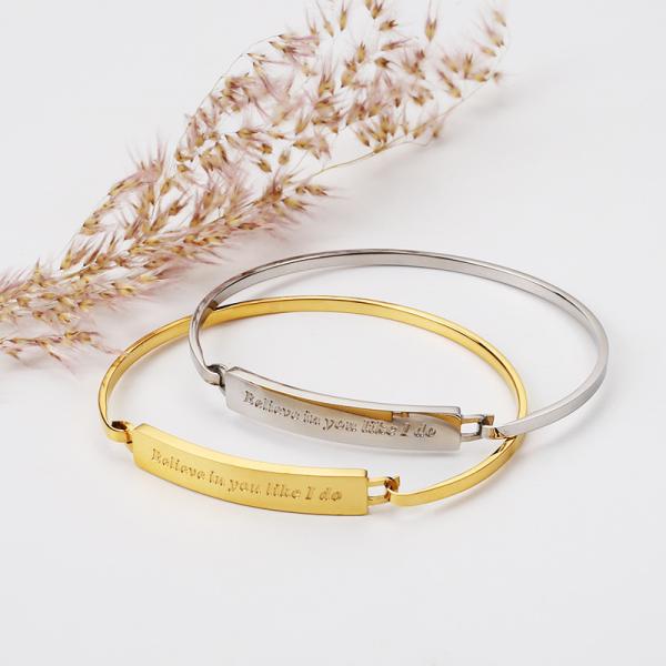 Female titanium steel inspirational popular jewelry DIY bracelet logo words girls gift accessories wholesale