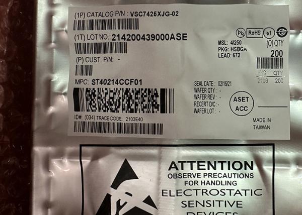 Commutateur Ethernet IC VSC7425XJG-02 10 Port géré couche 2-Ethernet Commutateur IC BGA-672