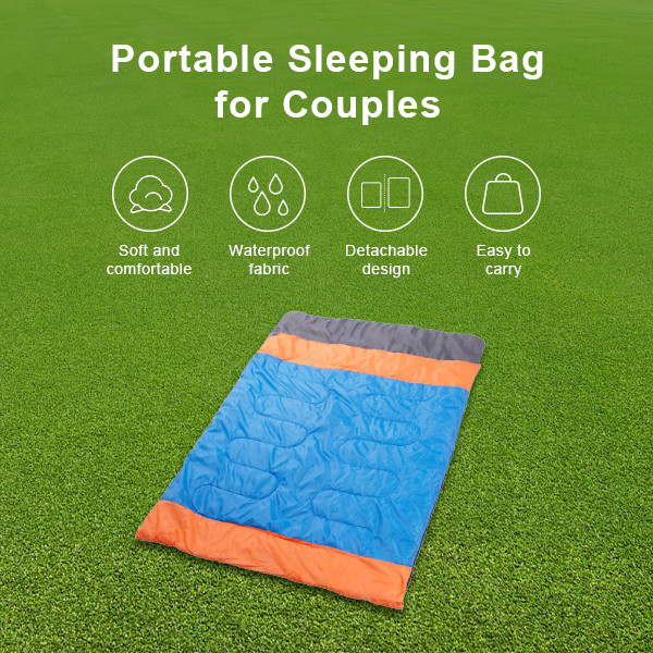Королевский размер спальный мешок для кемпинга водонепроницаемый для 2 человек двойной спальный мешок для взрослых