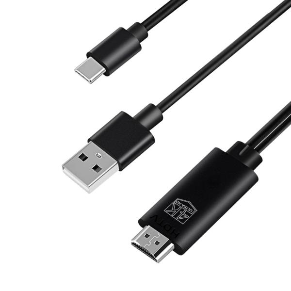 4K 30Hz Type C To HDMI HDTV Cable For Laptop , Nickel Plated 10 Foot HDTV HDMI Cable