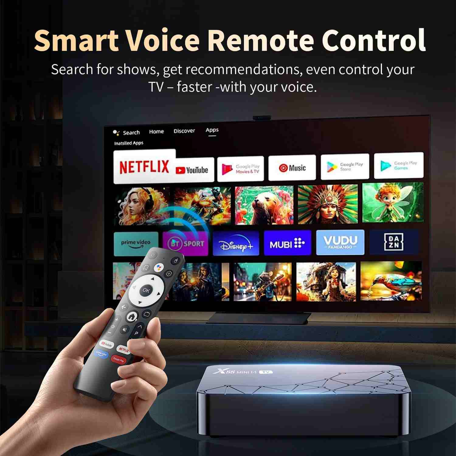 Mini TV Box Android 14 4k UHD Dual Wifi6 Rk3518 Quad Core