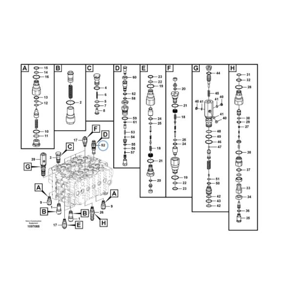 Части VOE14597185/LS22V00008F1 землекопа Volvo клапана сброса экскаватора EC460 SK485