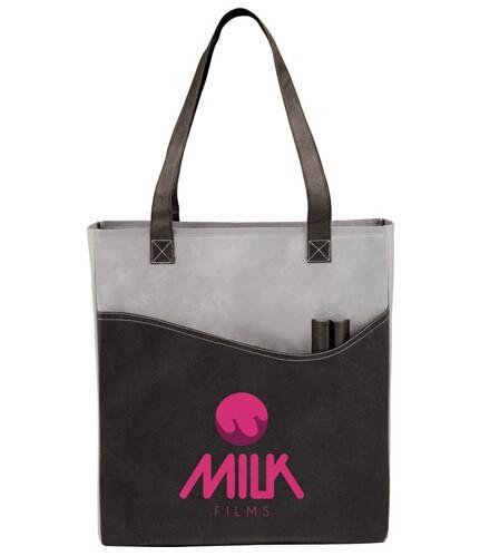 Convention Recycling Non Woven Gift Bags With Logo Pocket  Foldable Business Branded