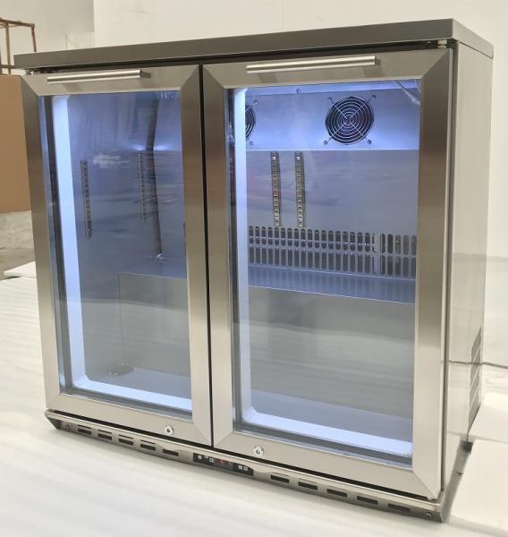 Stainless Steel bar display fridge Built-in 3 Glass Door Back bar Cooler