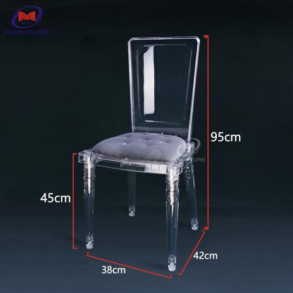 Square Back Plastic Resin Chiavari Chair Foldable Transparent For Wedding