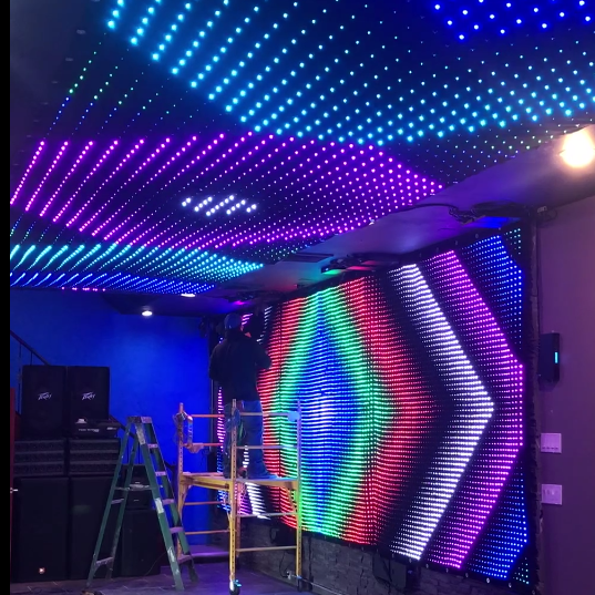 IP55 LED Video Curtain Lights Color Changing Design for Wedding