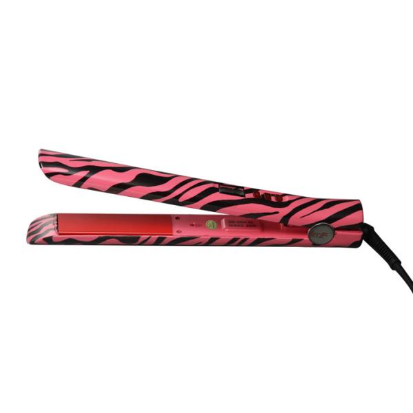 LCD red zebra high speed heat hair straightener iron Water transfer printing technology