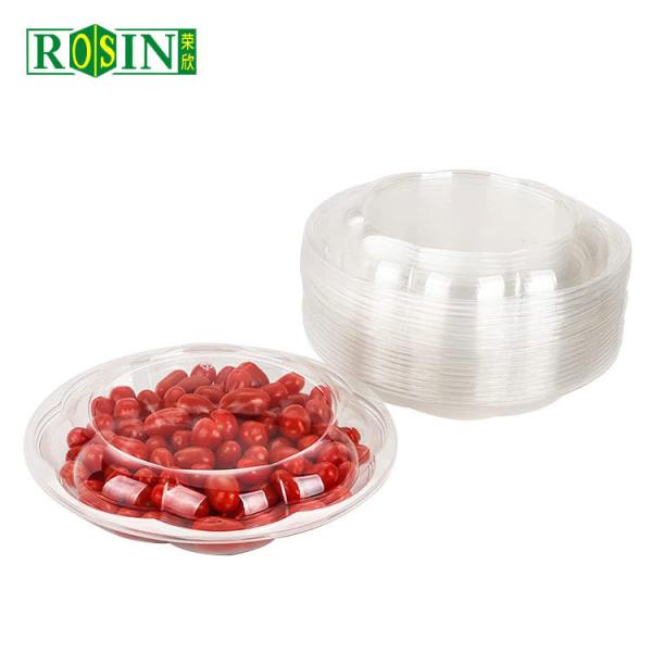 24oz Disposable Fruit Plastic Container Custom PET Fruit Packaging Container