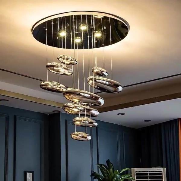 D60 D80 D100 D120cm Modern Pendant Light Living Room Bedroom Acrylic Chandelier