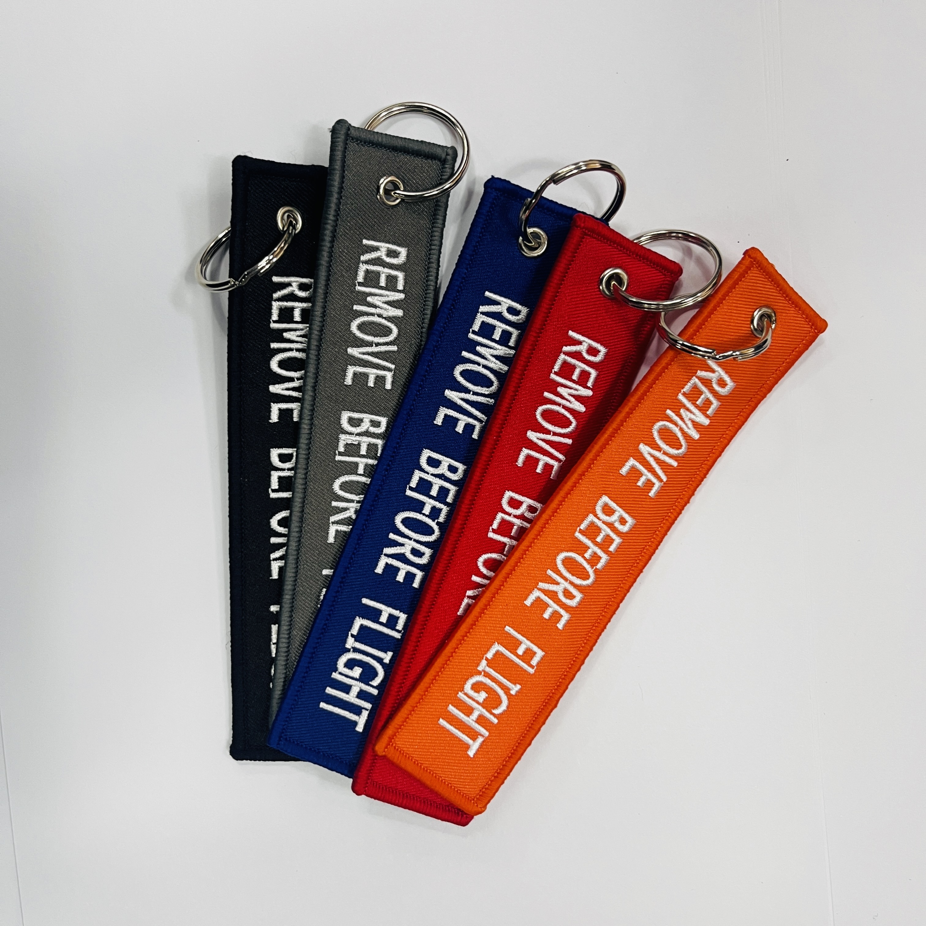 Custom 3D Embroidered Rectangular Anime Keychain Blank Custom logo Embroidery Fabric Woven Keychain