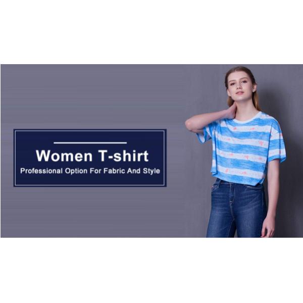 Short Sleeve Print Pattern Women's Cotton T-shirt for Custom Design and Sportswear