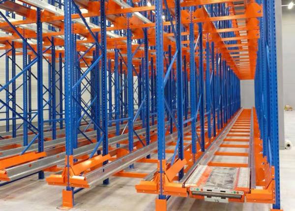 Forklift Operated Warehouse Shuttle Racking System Semi Automated Storage Solution