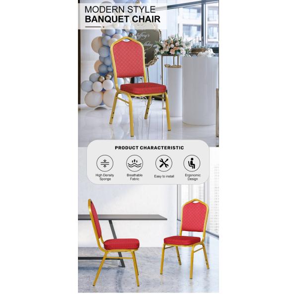Gold Metal Stackable Banquet Chair for Hotel Wedding