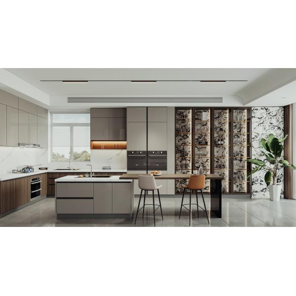 Factory Cherry Kitchen Cabinet With Raised Door With Granite Countertop