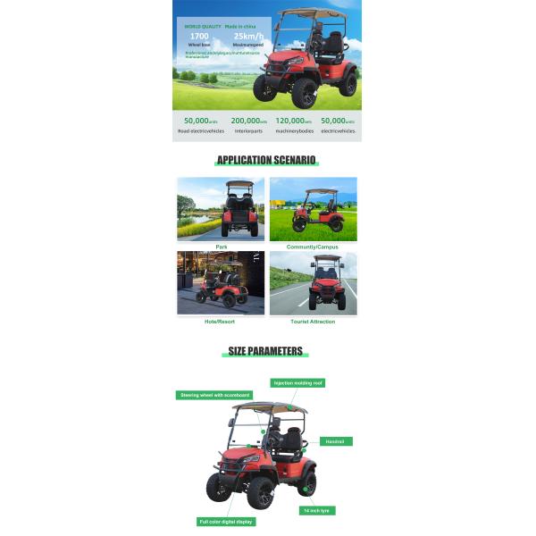 HM Customized 2 Seater Golf Cart 800kg Max Load Capacity and 48V/60V/72V Battery Voltage