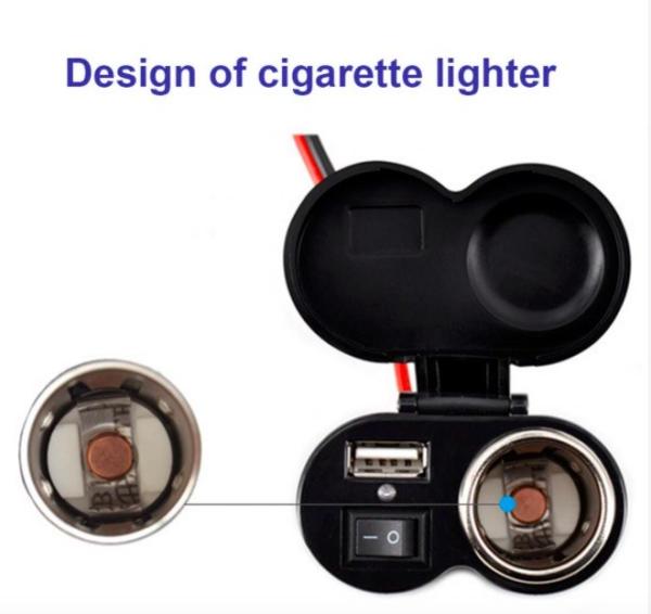 FCC 12V Motorcycle Phone Charger Kit , 2A Motorcycle Usb Adapter