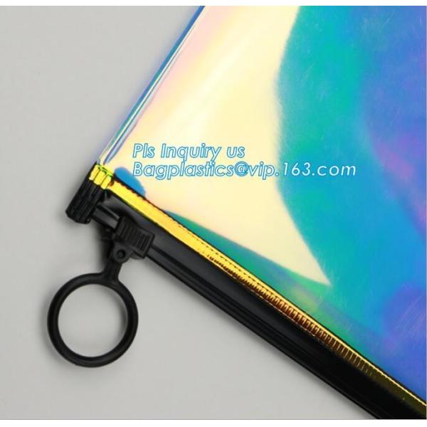 Eva Clear Vinyl Cosmetic Bag Slider Zipper Pencil Bag, Promotional Transparent Cosmetic PVC Bag Slider Zip Bags Clear Tr