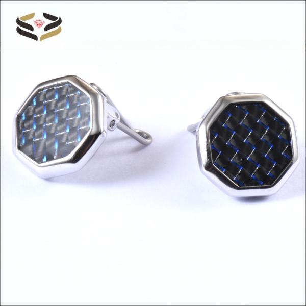 Gemelos con incrustaciones de fibra de carbono, pasadores de corbata y cubiertas de botones para camisa de vestir y camisa de esmoquin de hombre