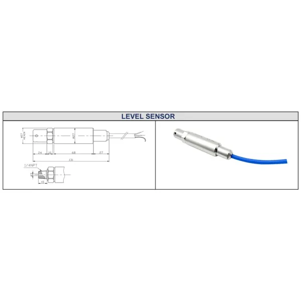 High Temperature And Corrosion Resistant IP68 Waterproof Liquid Level Sensor Pressure Transmitter