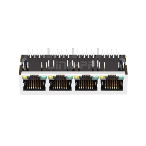 LPJ46401BENL 10/100 Base-T Tab Down Green/Yellow LED 1x4 Port RJ45 Filter Connector Module