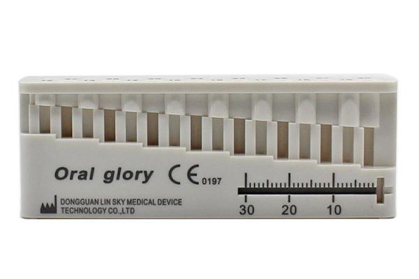 Bloco de medição Endo plástico médico para ajustar o comprimento de funcionamento dos arquivos de canal de raiz