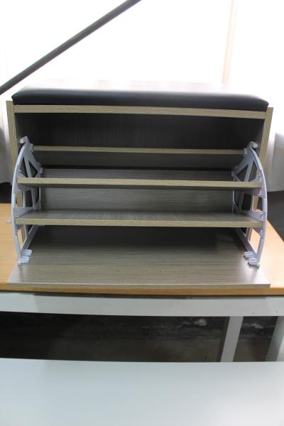Water Resistant Particle Board Shoe Rack With Seat Low Formaldehyde Emission