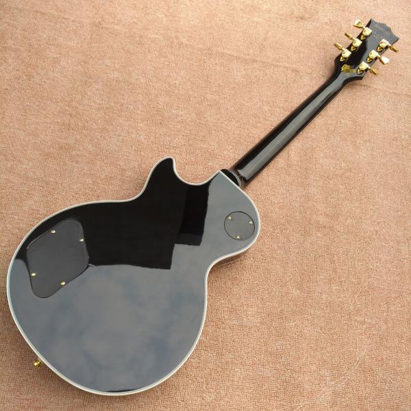 LP Custom Shop Black Color Electric Guitar EBONY Fretboard Binding frets Golden Hardware