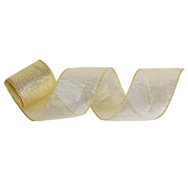 Customized Support 63mm Wide Christmas Metallic Glitter Ribbon for Xmas Decorations