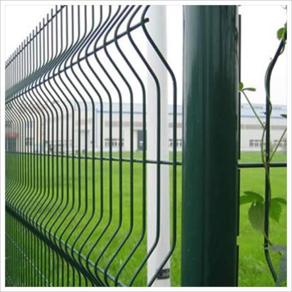 Square TL-63 Curved 3D Wire Mesh Fence Green PVC Coated