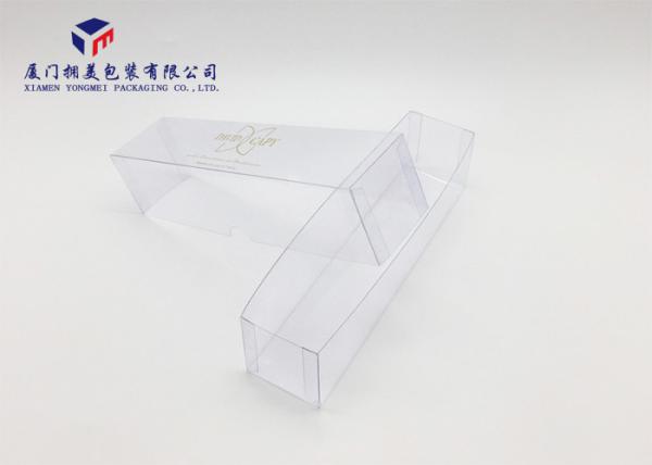 Non Toxic Clear PVC Packaging Boxes Light Weight Cover + Base Gold Hot Stamping