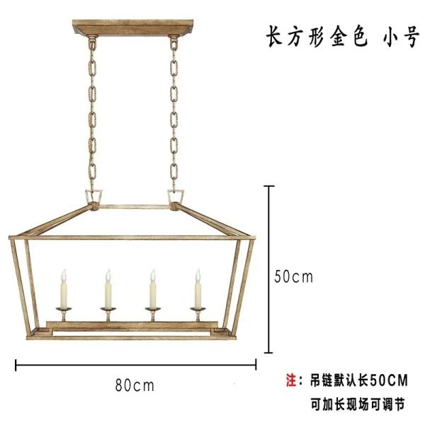 Loft Vintage Iron Birdcage Pendant Light Modern  Darlana Linear Lantern Chandelier（WH-AP-640）