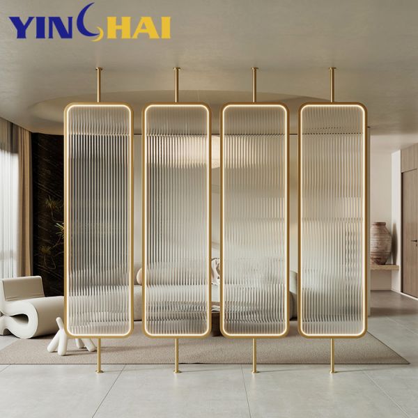 Customized Stainless Steel Screen Partition Rotatable Metal Room Divider Panels For Living Room