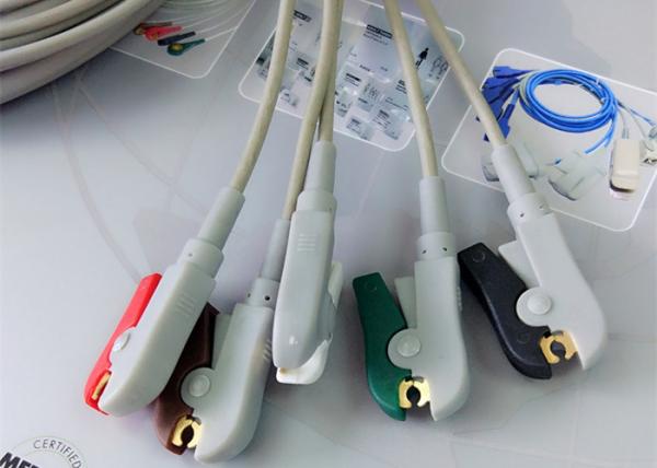 Compatible Generic AAMI 6 Pin One Piece Ecg Lead Wires 5 Leads OD 4.00mm
