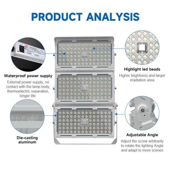 400W High Mast LED Flood Light IP66 Waterproof for Stadium and Sports Field