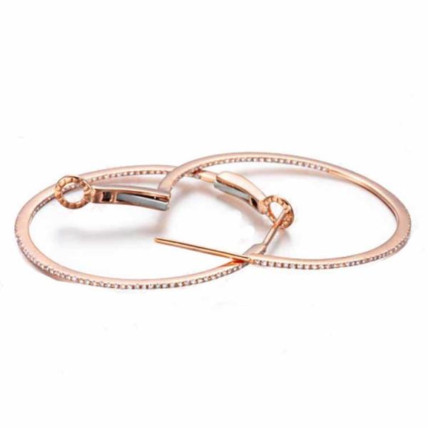 Hot Sale 18K Rose Gold Pave Diamonds Hoop Earring for women Gift (GDE015)