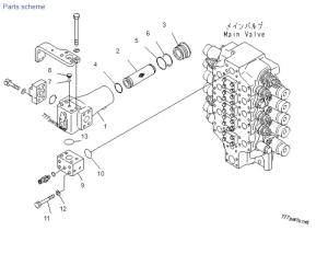 Komatsu PC1250SP-7 21N-62-31201 Coût de remplacement de la vanne de commande