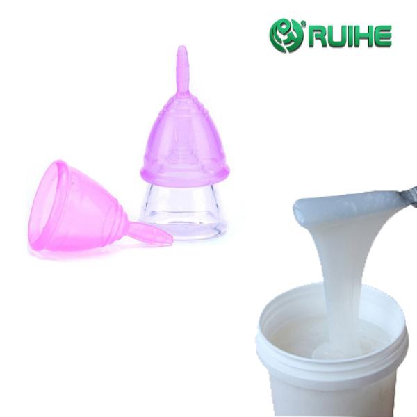 copo 100% menstrual do silicone líquido transparente da categoria médica da senhora da platina
