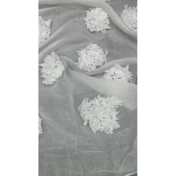 Leafy Tulle Mesh Fabric Embroidered Lace Fabric Floral Breathe Mesh Leafy For Costumes